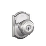 Schlage F51AGEO625CAM polished chrome keyed entry door knob
