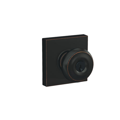 Schlage F51AGEO716COL aged bronze keyed entry door knob