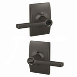 Schlage F51ALAT530CEN black stainless keyed entry door lever