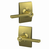 Schlage F51ALAT608CEN satin brass keyed entry door lever