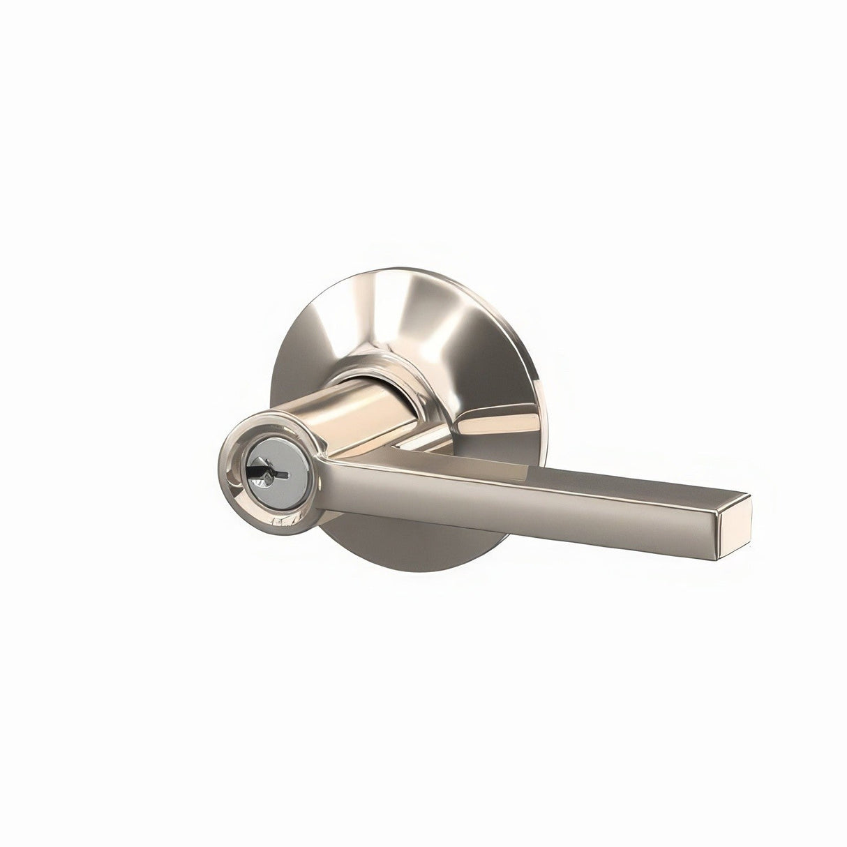 Schlage F51ALAT618 bright nickel keyed entry door lever