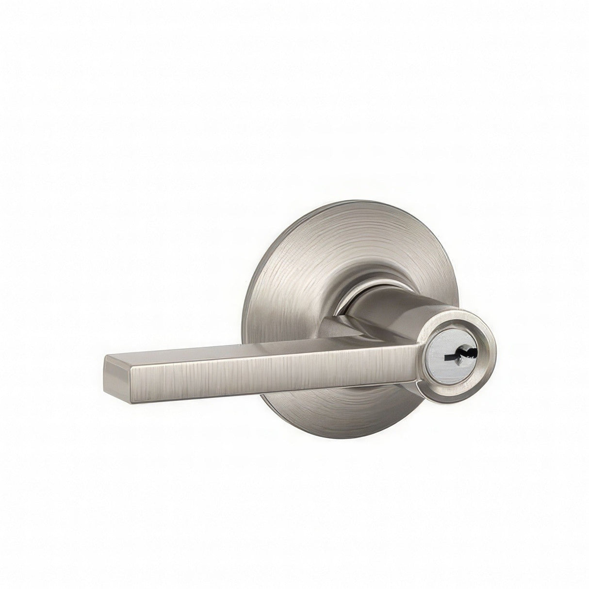 Schlage F51ALAT619 satin nickel keyed entry door lever
