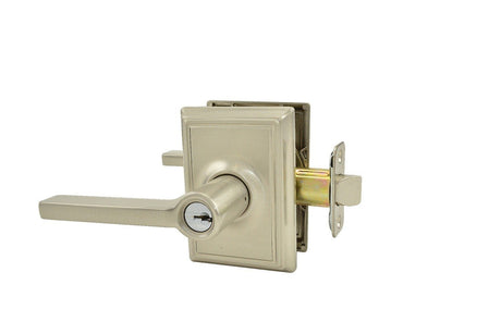 Schlage F51ALAT619ADD satin nickel keyed entry door lever