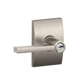 Schlage F51ALAT619CEN satin nickel keyed entry door lever