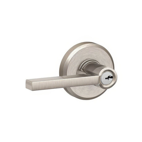 Schlage F51ALAT619GSN satin nickel keyed entry door lever