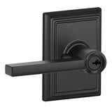 Schlage F51ALAT622ADD matte black keyed entry door lever