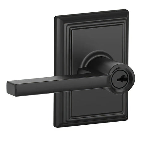 Schlage F51ALAT622ADD matte black keyed entry door lever