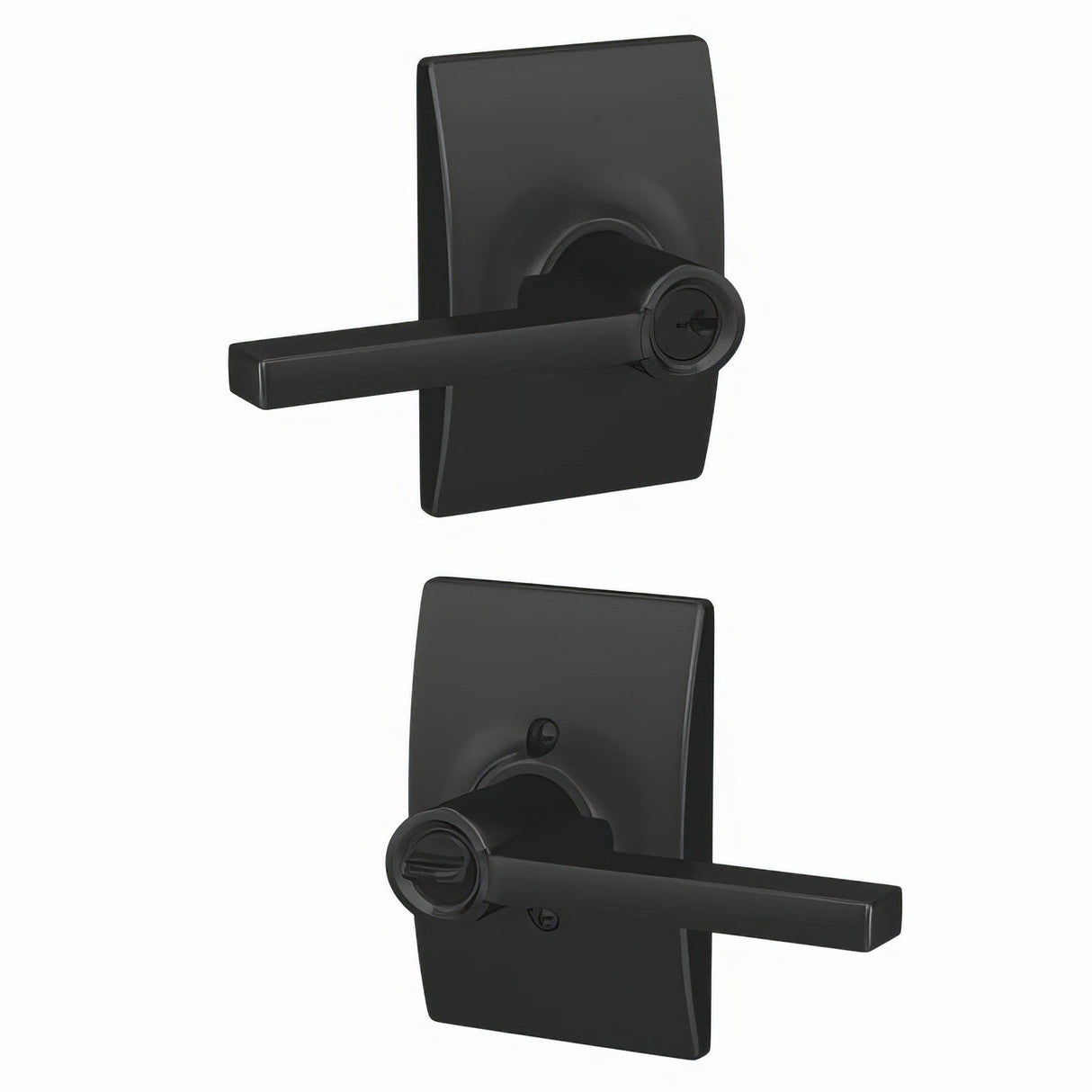 Schlage F51ALAT622CEN matte black keyed entry door lever