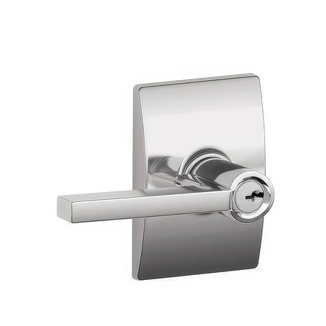 Schlage F51ALAT625CEN polished chrome keyed entry door lever