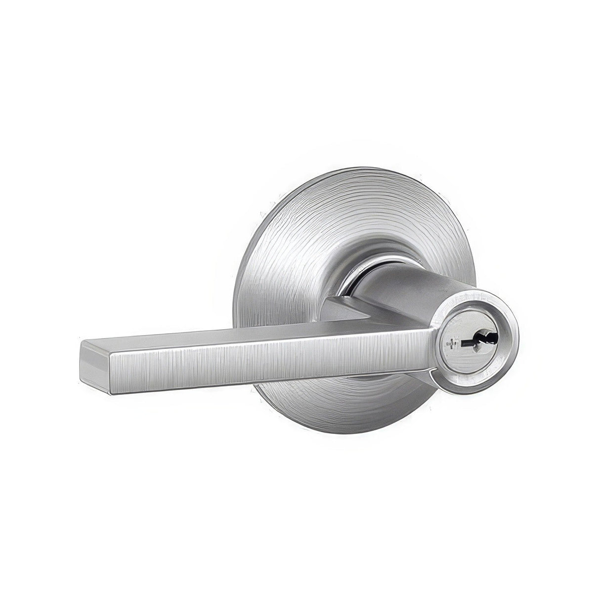 Schlage F51ALAT626 satin chrome keyed entry door lever