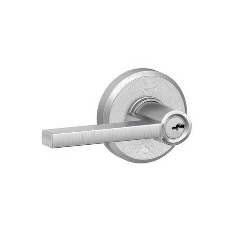 Schlage F51ALAT626GSN satin chrome keyed entry door lever