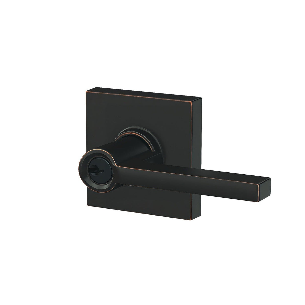 Schlage F51ALAT716COL aged bronze keyed entry door lever