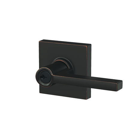 Schlage F51ALAT716COL aged bronze keyed entry door lever