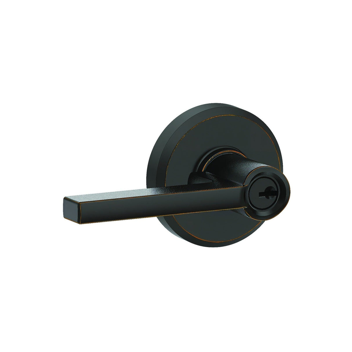 Schlage F51ALAT716GSN aged bronze keyed entry door lever