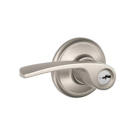 Schlage F51AMER619 satin nickel keyed entry door lever