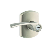 Schlage F51AMER619GRW satin nickel keyed entry door lever