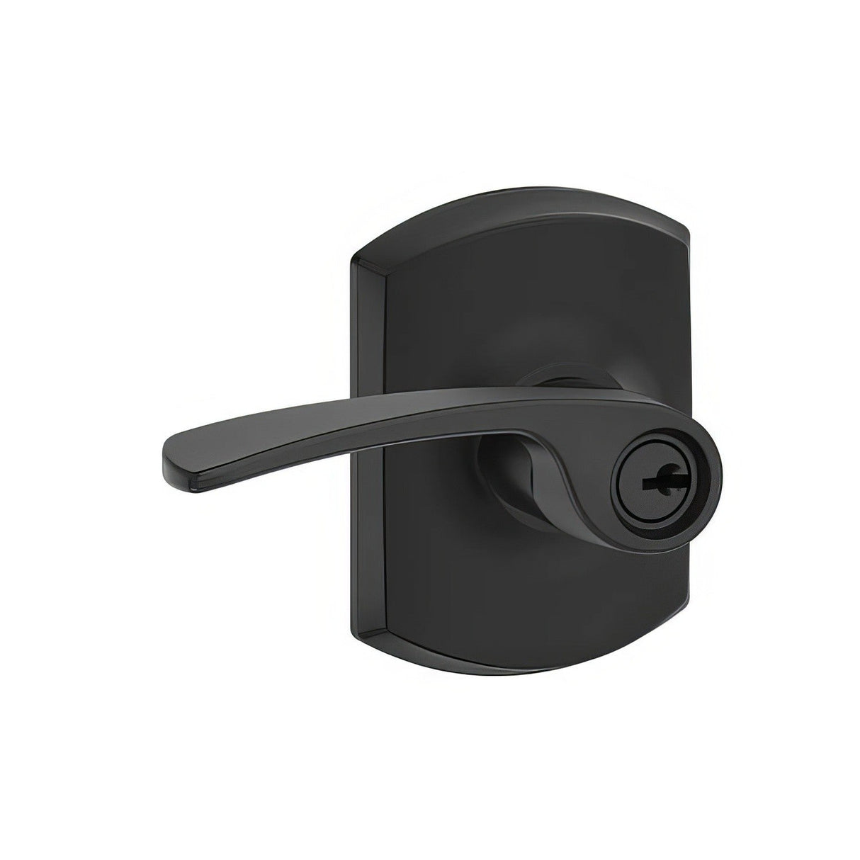 Schlage F51AMER622GRW matte black keyed entry door lever