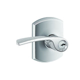Schlage F51AMER625GRW bright chrome keyed entry door lever