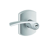 Schlage F51AMER626GRW satin chrome keyed entry door lever