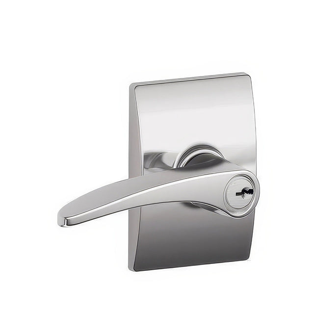 Schlage F51AMNH625CEN polished chrome keyed entry door lever