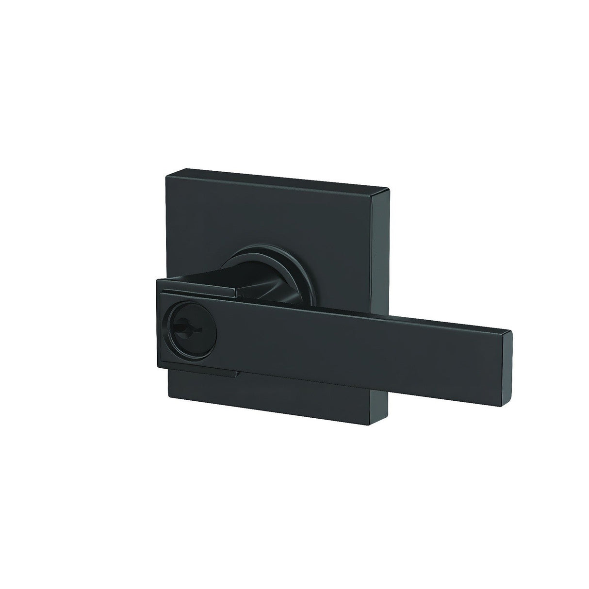 Schlage F51ANBK622COL matte black keyed entry door lever