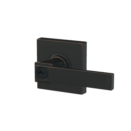 Schlage F51ANBK716COL aged bronze keyed entry door lever