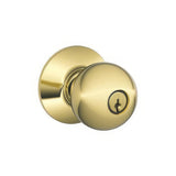 Schlage F51AORB505 lifetime polished brass keyed entry door knob