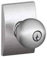 Schlage F51AORB626CEN satin chrome keyed entry door knob