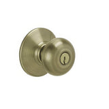 Schlage F51APLY609 antique brass keyed entry door knob