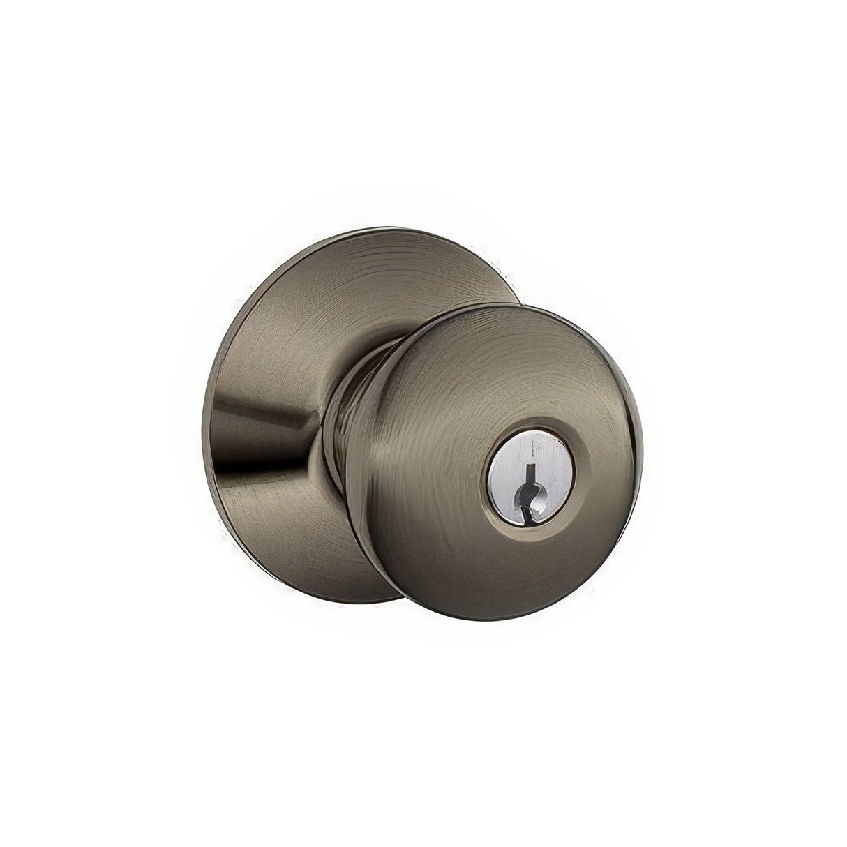 Schlage F51APLY620 antique pewter keyed entry door knob