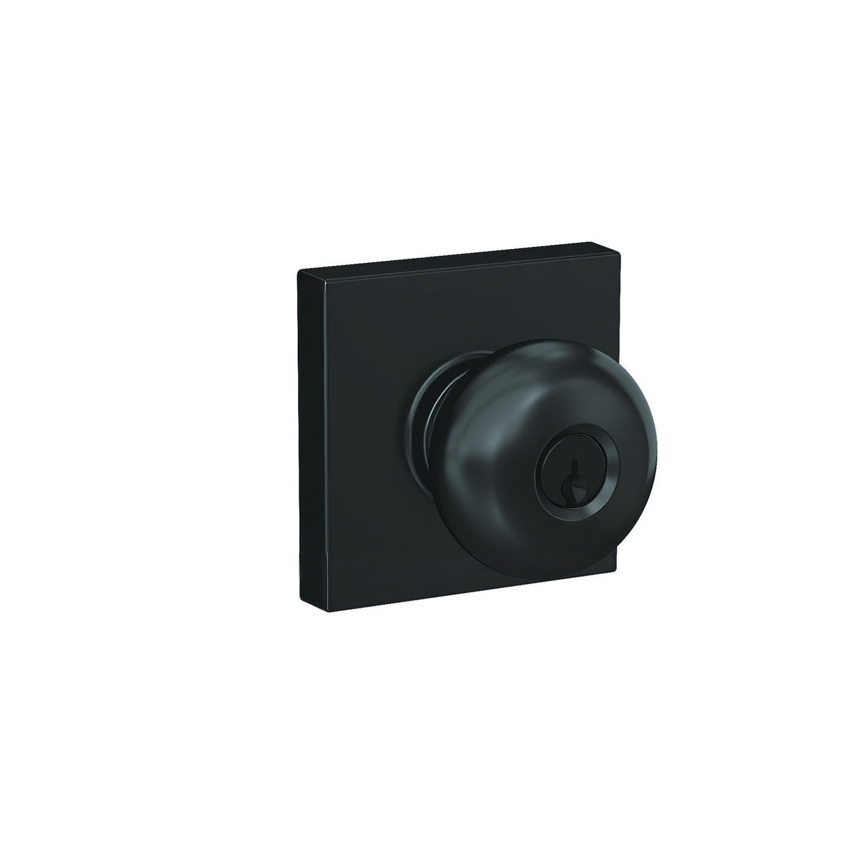 Schlage F51APLY622COL matte black keyed entry door knob