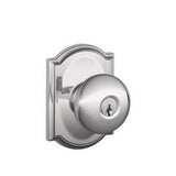Schlage F51APLY625CAM polished chrome keyed entry door knob