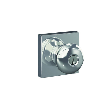 Schlage F51APLY625COL bright chrome keyed entry door knob