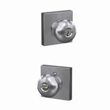Schlage F51APLY626COL satin chrome keyed entry door knob