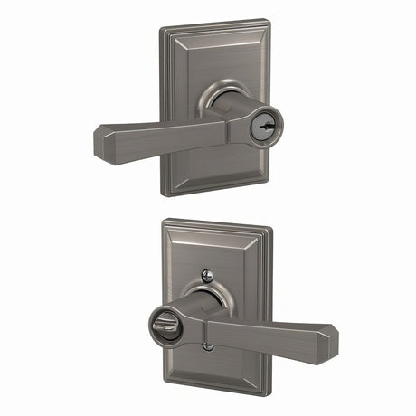 Schlage F51ARVT619GDV satin nickel keyed entry door lever