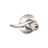 Schlage F51ASAC618 bright nickel keyed entry door lever