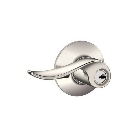 Schlage F51ASAC618 bright nickel keyed entry door lever
