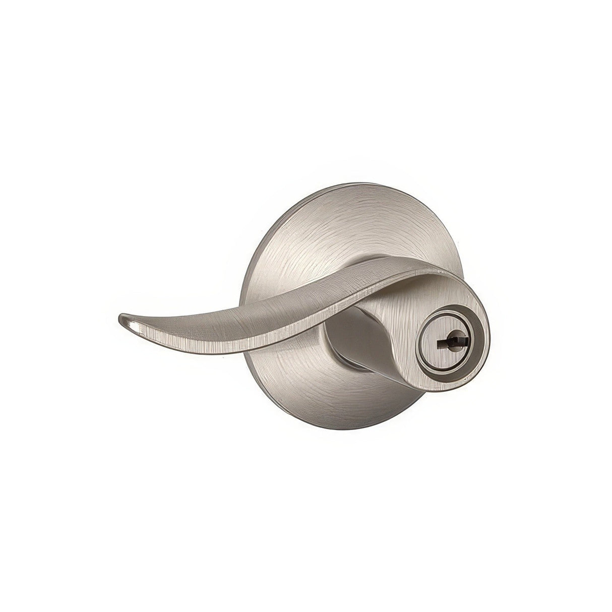 Schlage F51ASAC619 satin nickel keyed entry door lever