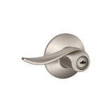 Schlage F51ASAC619 satin nickel keyed entry door lever