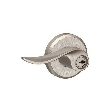 Schlage F51ASAC619GSN F Series keyed entry keyed entry door lever in polished brass, additional view