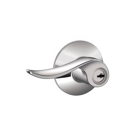 Schlage F51ASAC625 bright chrome keyed entry door lever