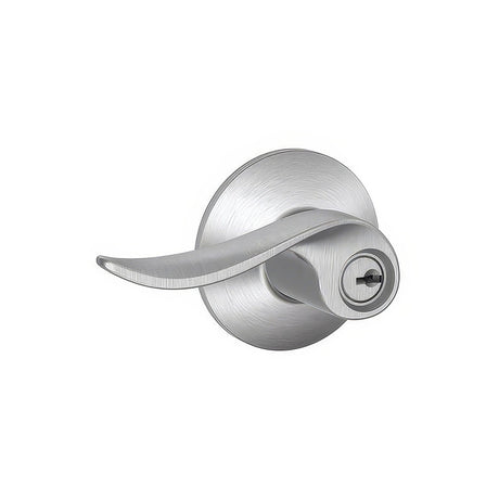 Schlage F51ASAC626 satin chrome keyed entry door lever