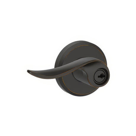 Schlage F51ASAC716GSN aged bronze keyed entry door lever
