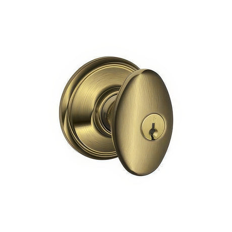 Schlage F51ASIE609 antique brass keyed entry door knob