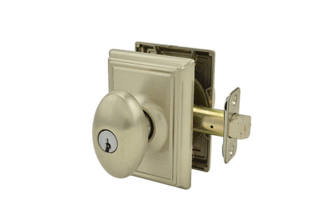 Schlage F51ASIE619ADD satin nickel keyed entry door knob