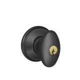 Schlage F51ASIE622 matte black keyed entry door knob
