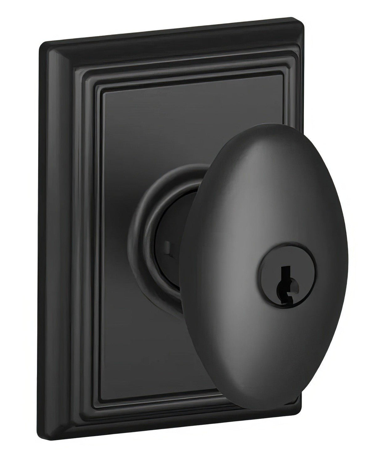 Schlage F51ASIE622ADD matte black keyed entry door knob