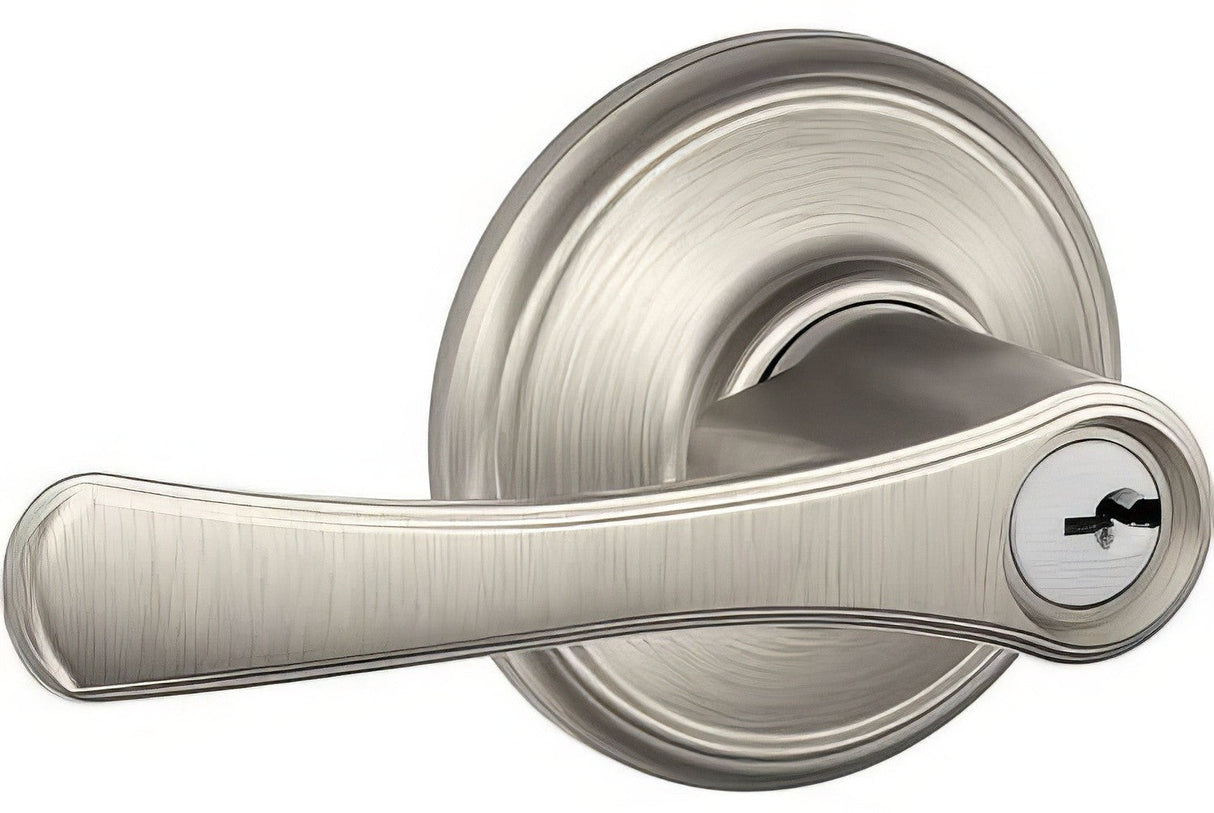 Schlage F51AVLA619 satin nickel keyed entry door lever