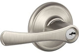 Schlage F51AVLA619 satin nickel keyed entry door lever