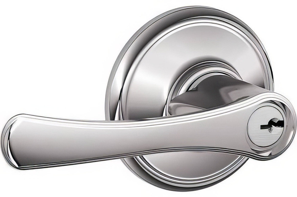 Schlage F51AVLA625 polished chrome keyed entry door lever